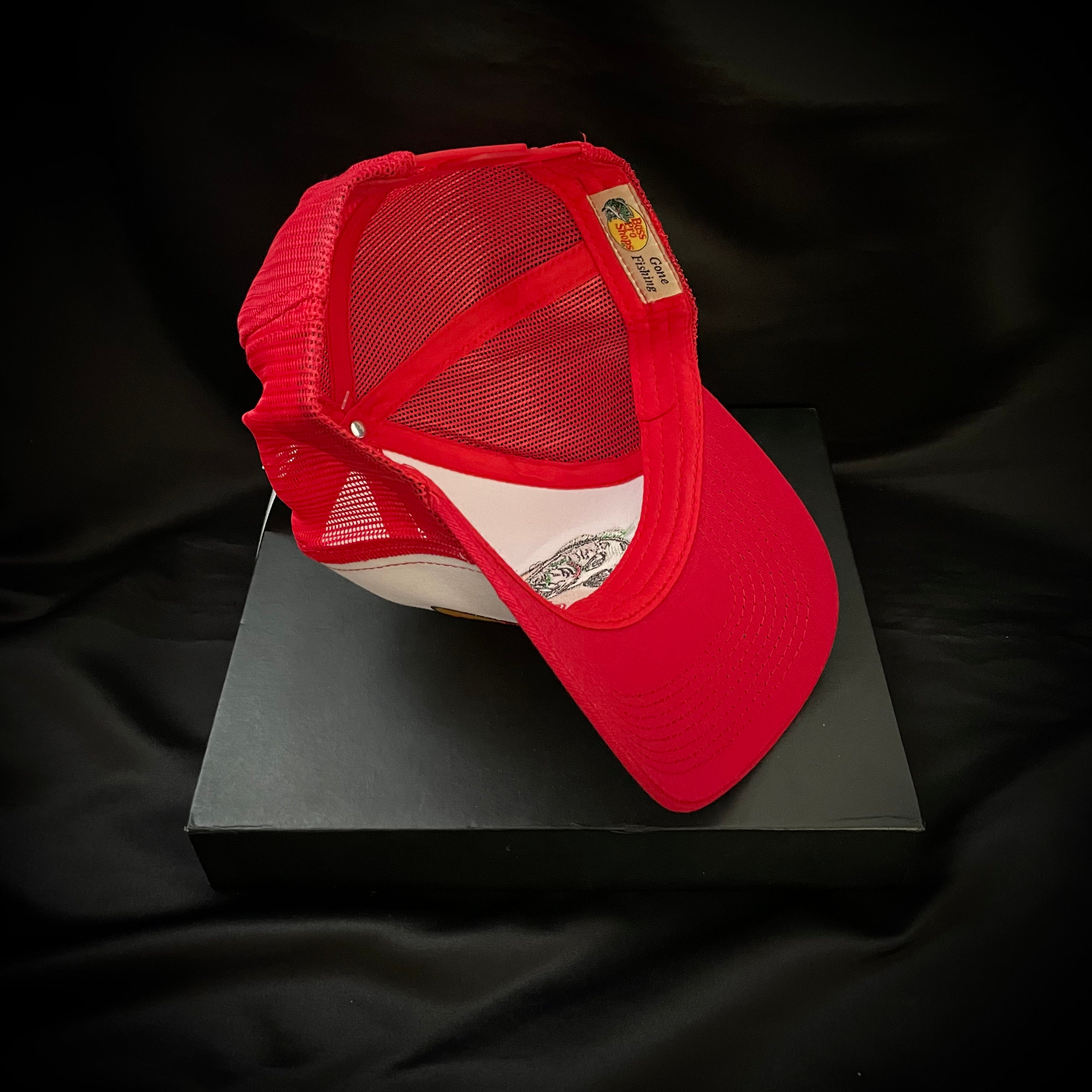 Bass Pro Shops RED/WHITE Embroidered Logo Mesh-Back Cap – almadetoro
