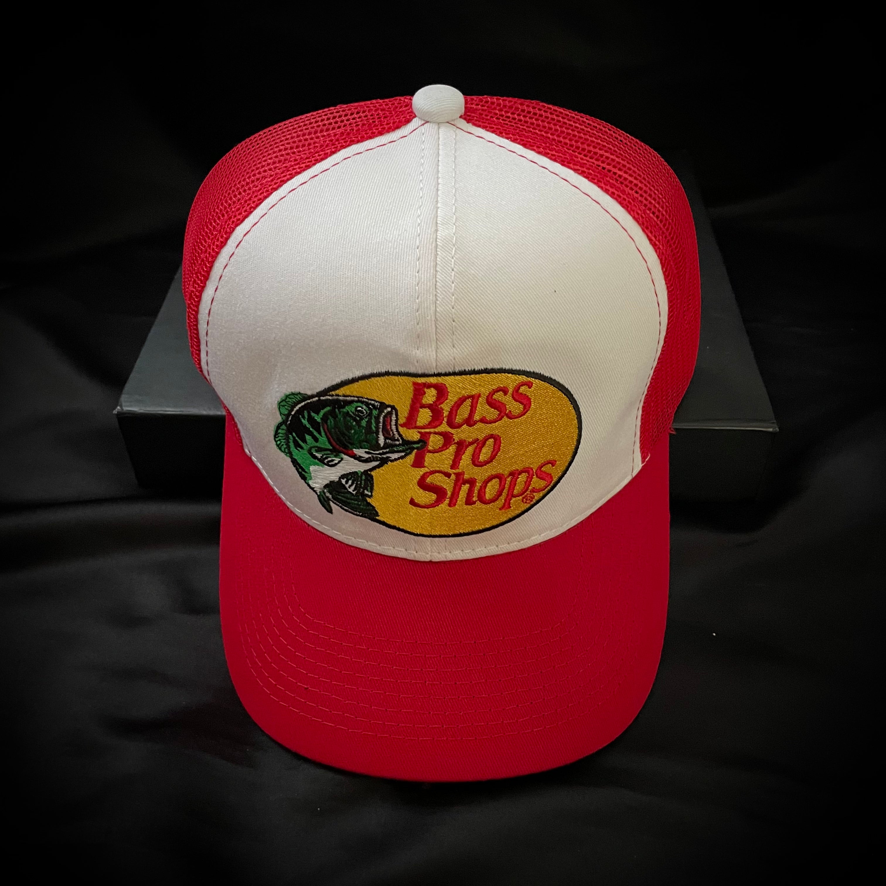 Bass Pro Shops RED/WHITE Embroidered Logo Mesh-Back Cap